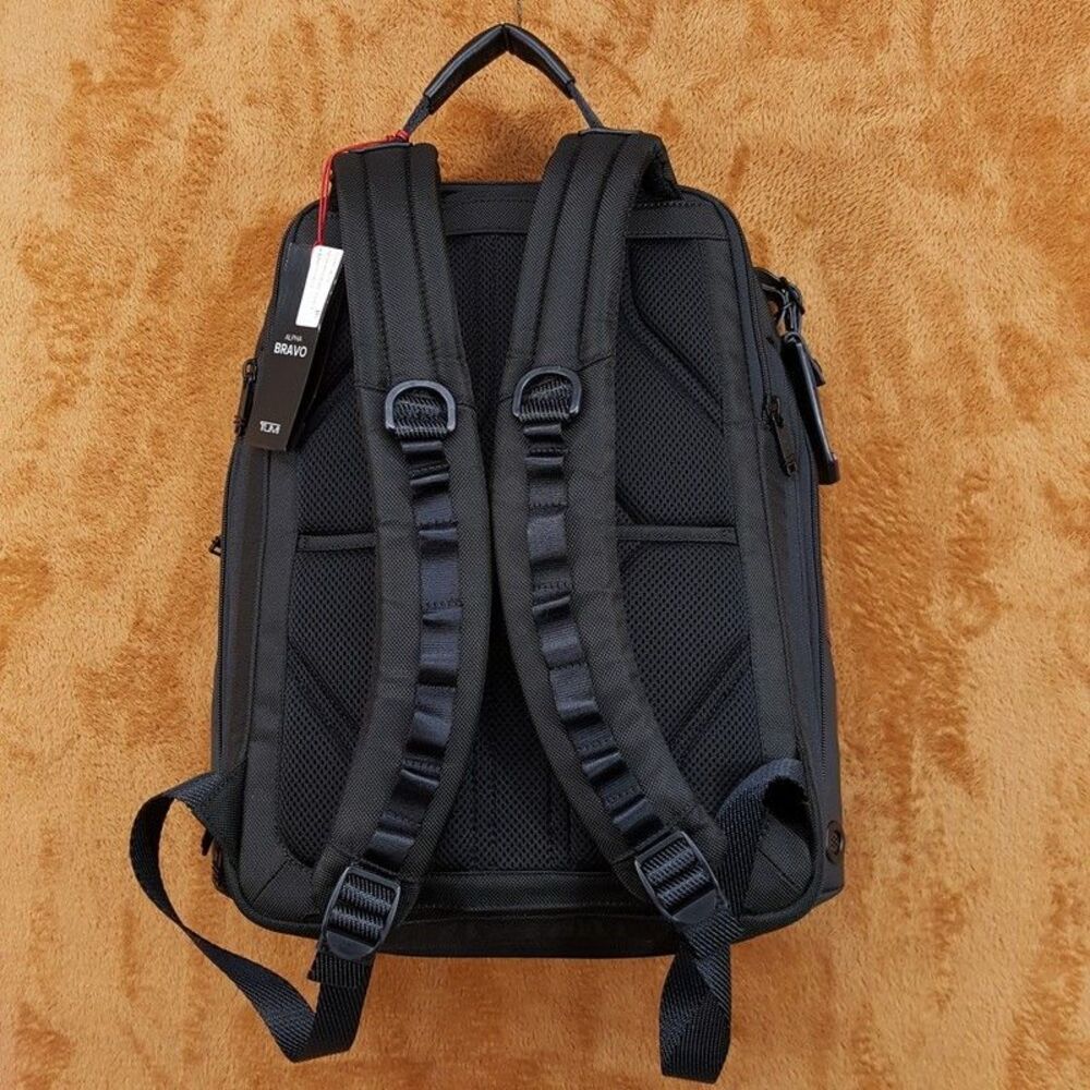 TUMI Backpack Alpha Bravo Navigation Black Burgundy Laptop Travel Business $575 - Picture 6 of 9
